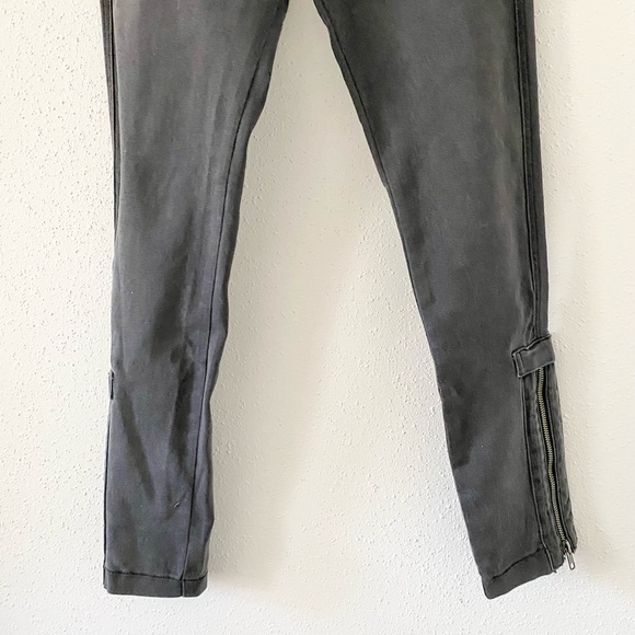 FOR4 Women's sz 26 Gray Iris Chain Ankle Zip Crop Mid-Rise Stretch Skinny Jeans - Picture 4 of 14